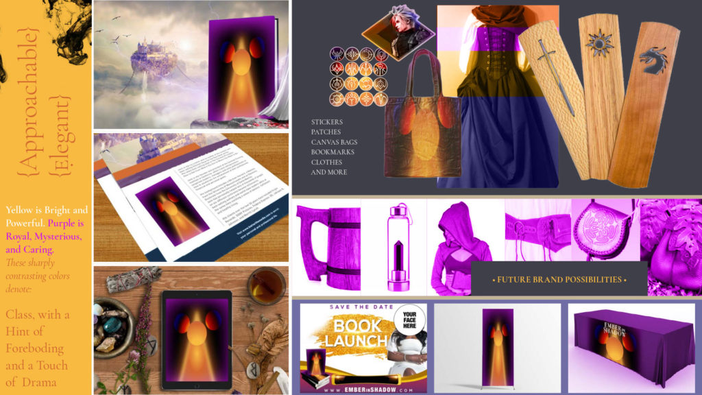 Marketing and merchandise concepts for Ember in Shadows by Amber Manzer
